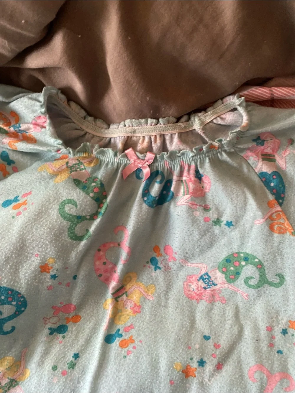 OshKosh‎ B'gosh Aqua Mermaid Print Nightgown with Ruffle Hem